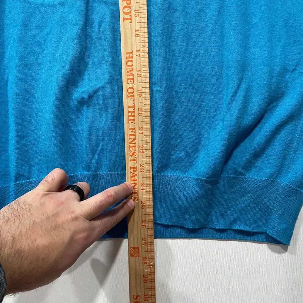 Brooks‎ Brothers 346 V Neck Sweater Vest Blue Cotton Silk Cashmere Mens L